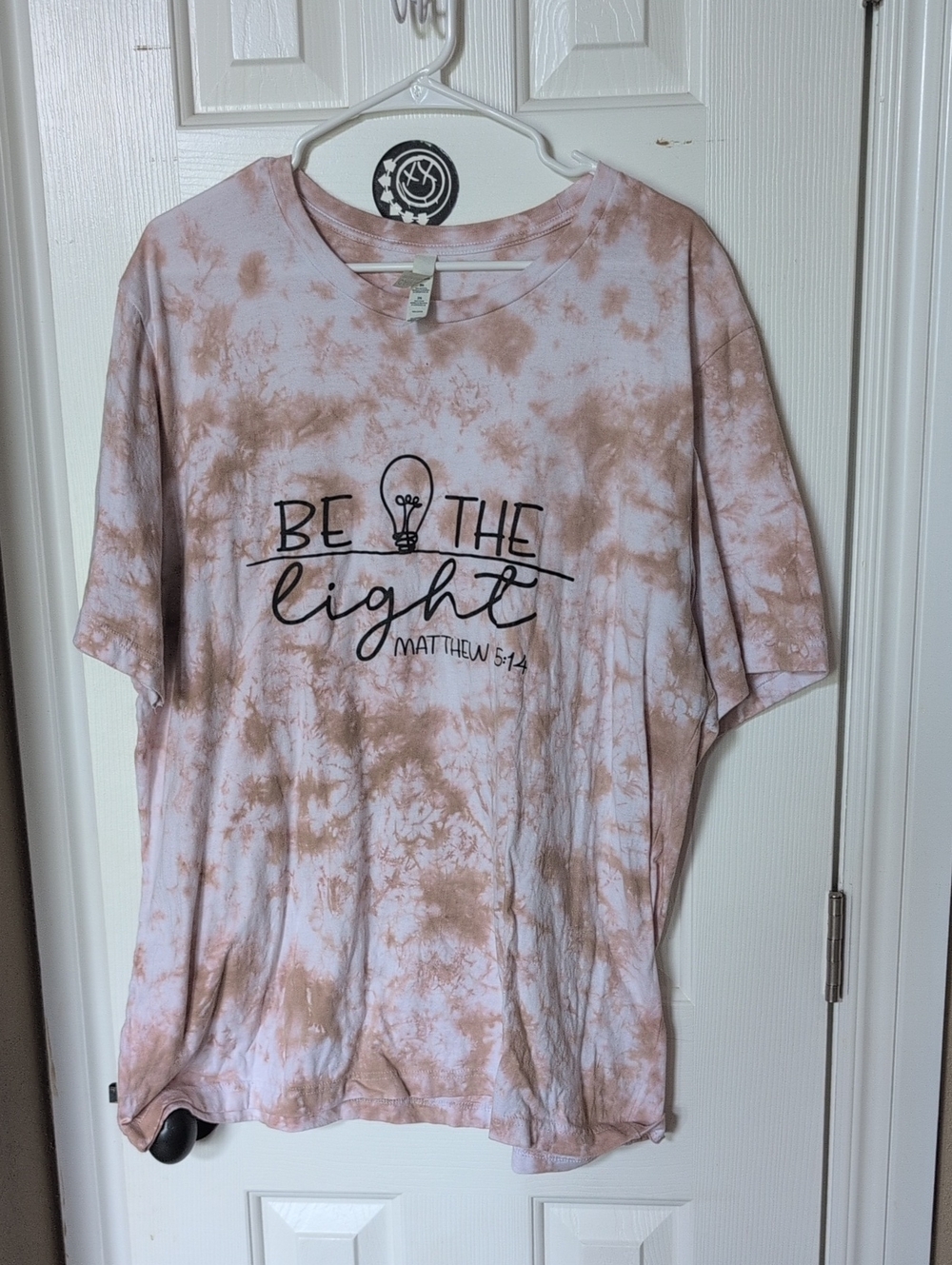 Bella Canvas White and Brown Tie-Dye "Be The Light" Short Sleeve Tee